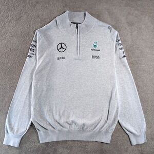 NWT Mercedes AMG Petronas F1 Hugo Boss Team Lux 1/4 Zip Sweatshirt Gray XXL